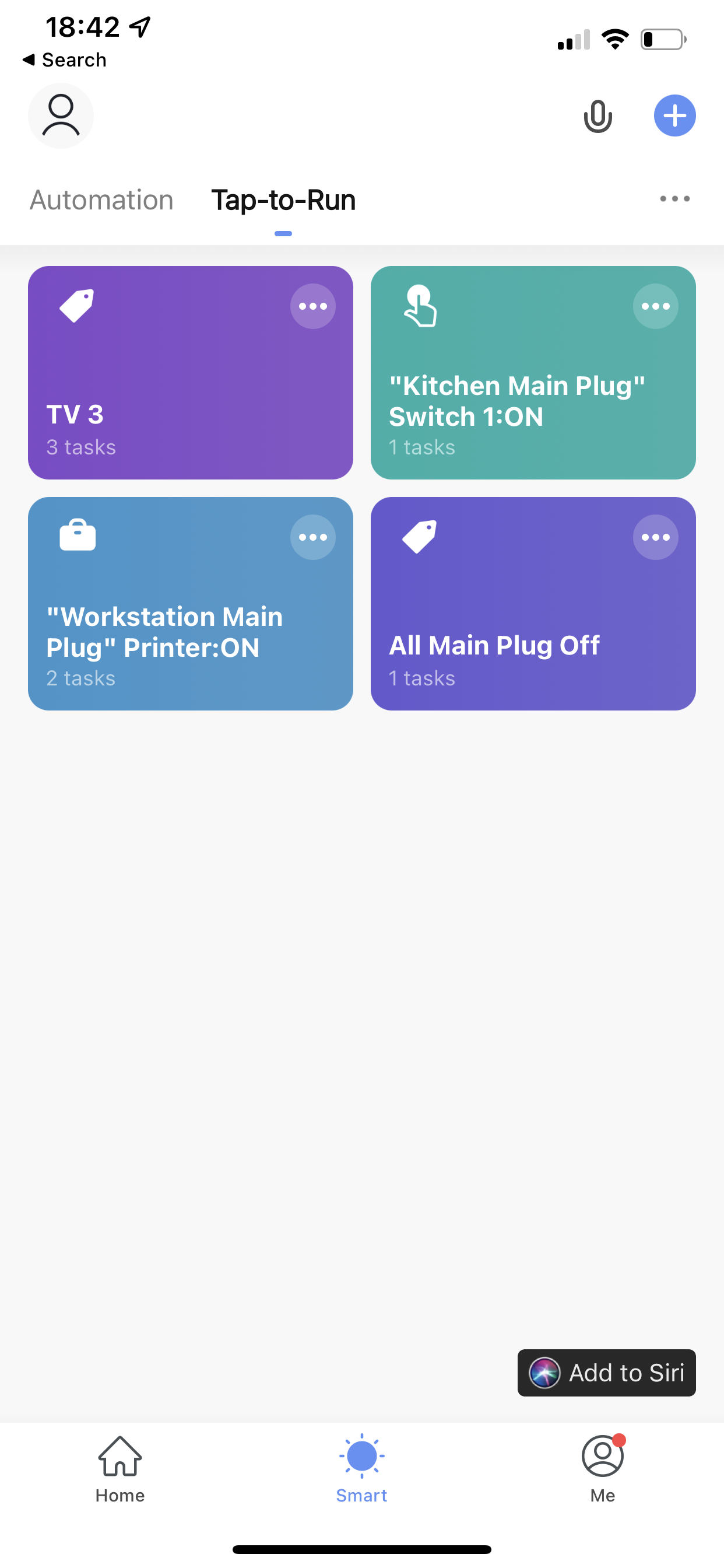 ไปที่ Tab Smart เพื่อเพิ่มคำสั่ง โดยการกดปุ่ม + มุมขวาบน