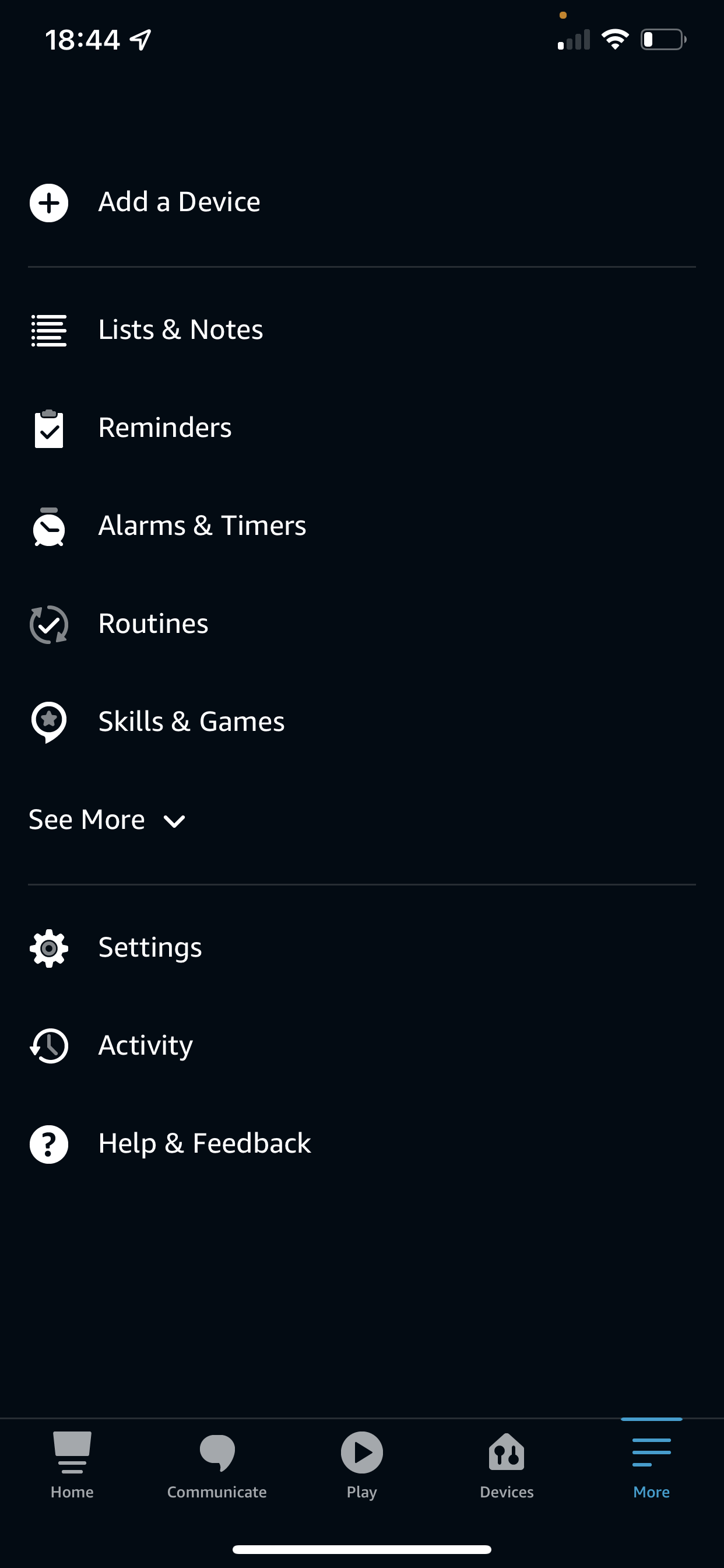 ไปที่ Alexa App เข้า More ตามด้วย Routines